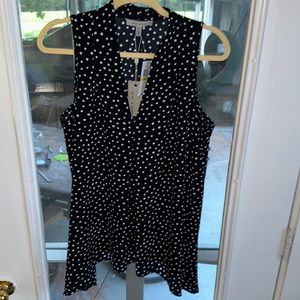 NWT Grey & Gray Black and White Polka Dot Blouse